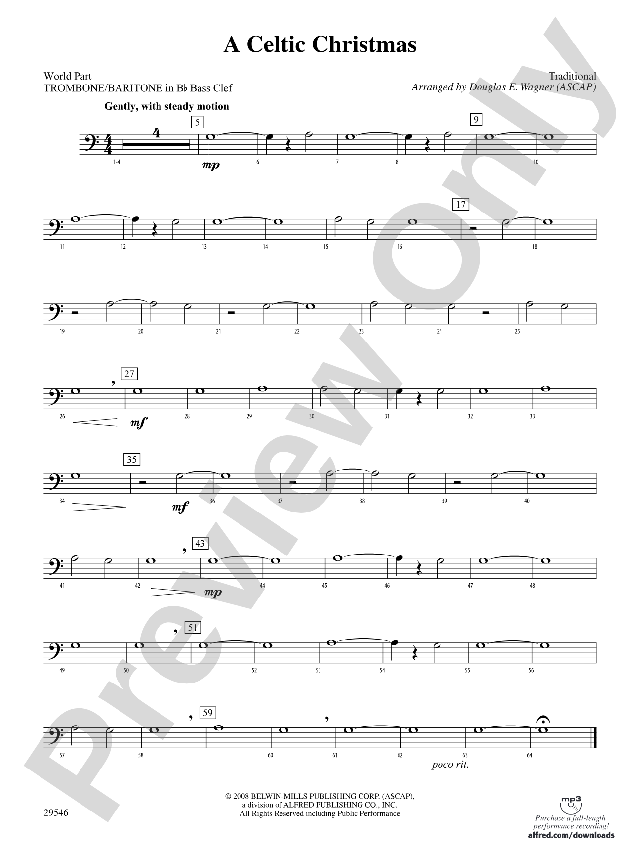 A Celtic Christmas: (wp) 1st B-flat Trombone B.C.
