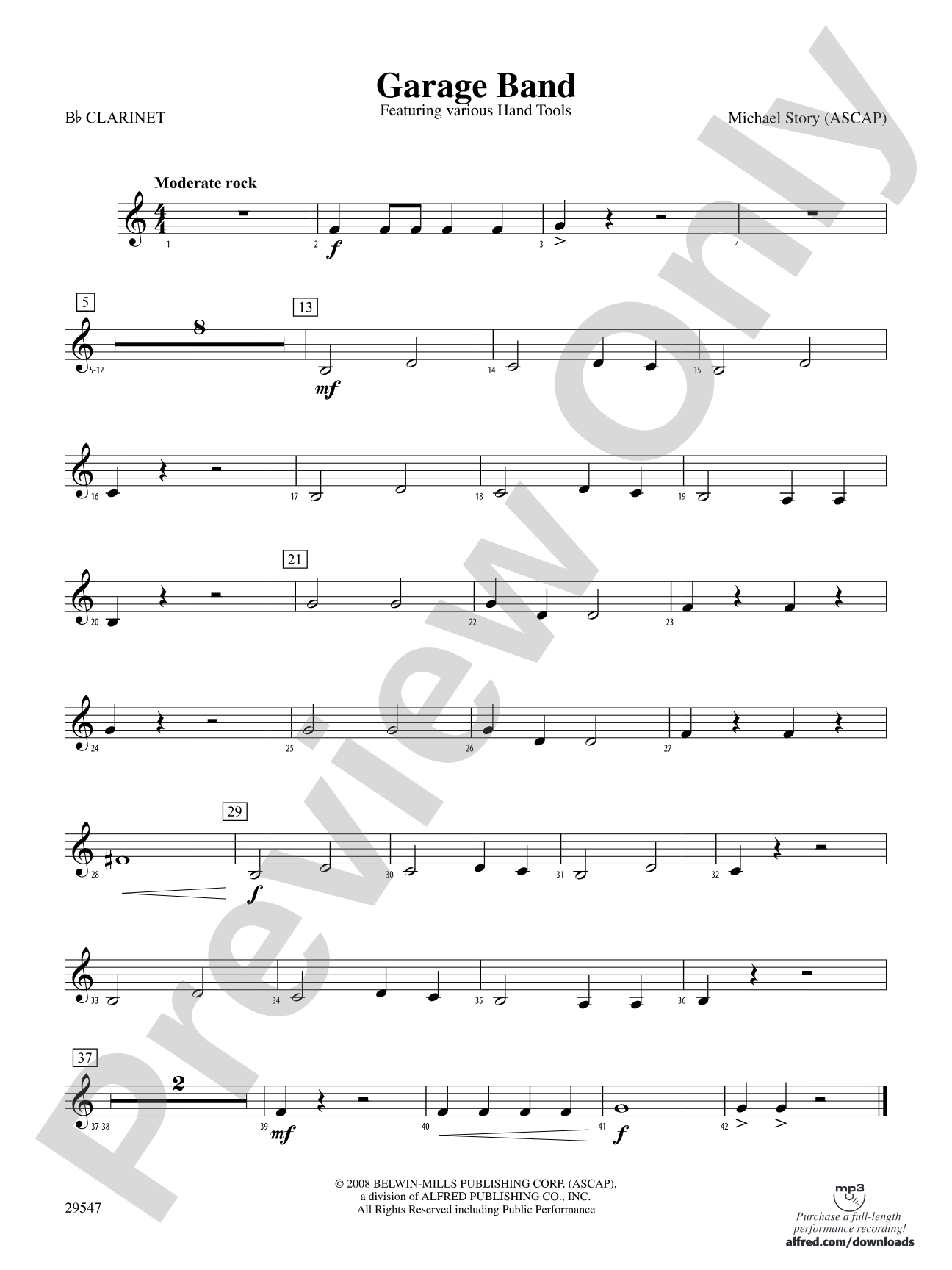 Garage Band: 1st B-flat Clarinet