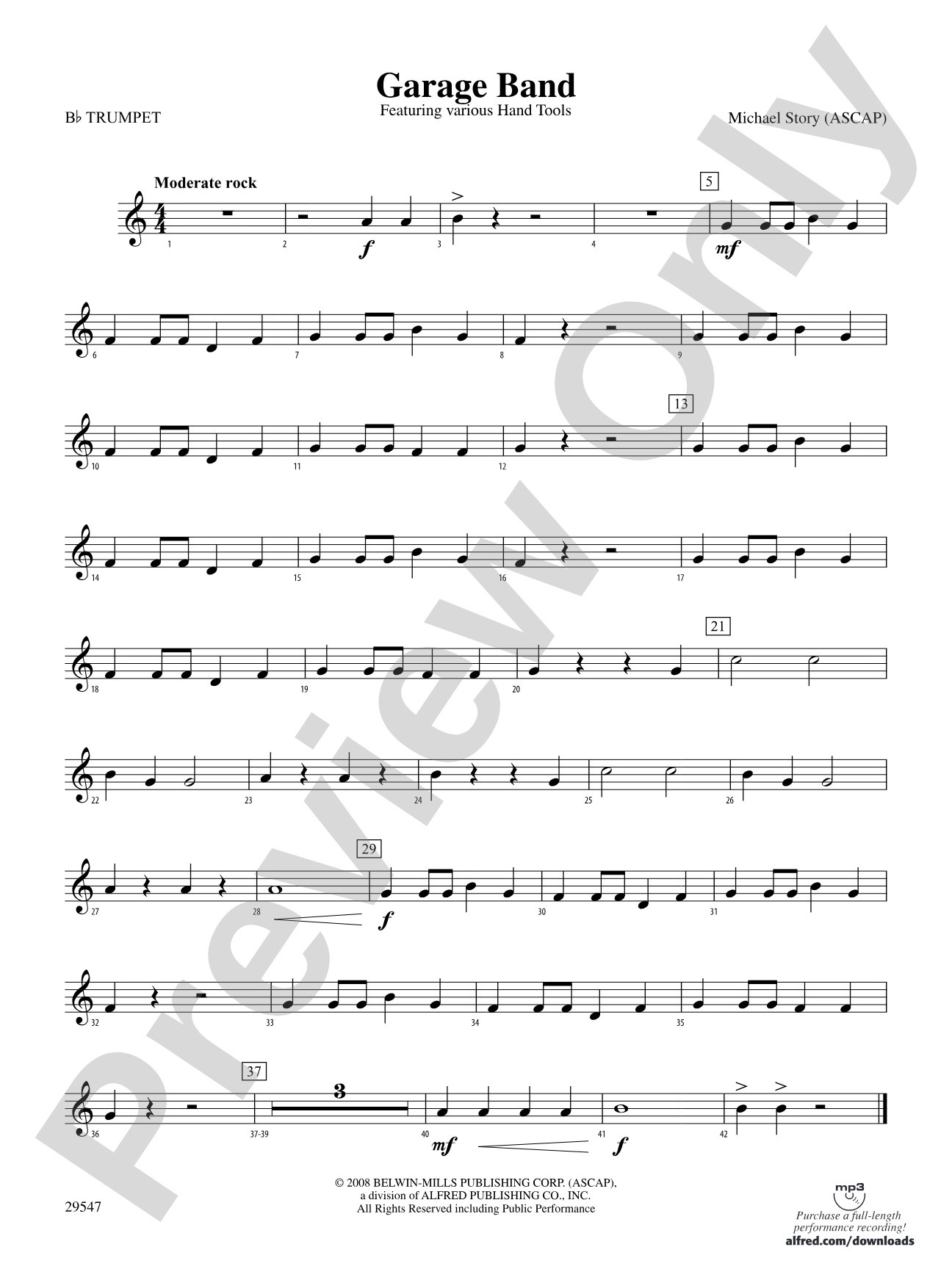 Garage Band: 1st B-flat Trumpet