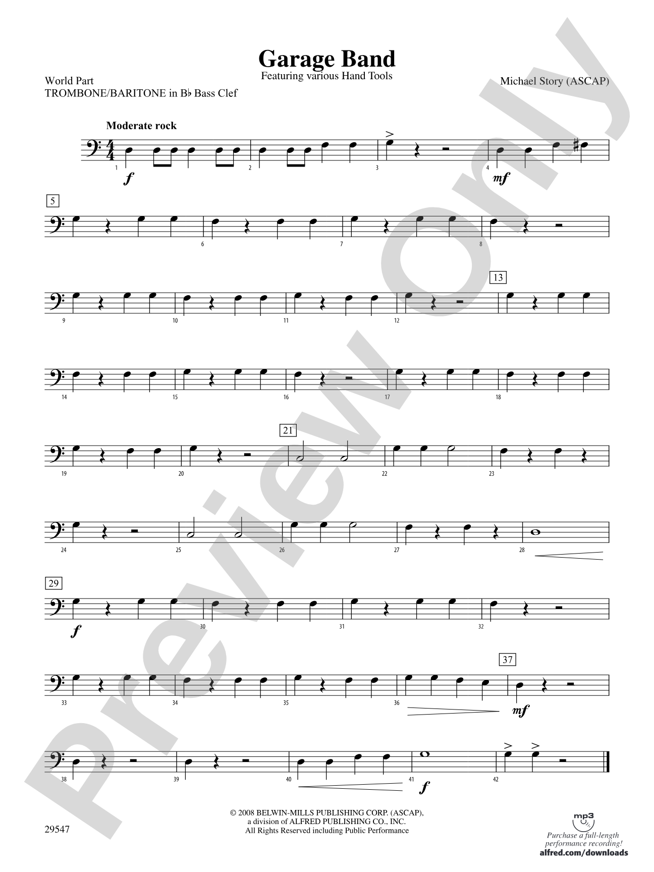 Garage Band: (wp) 1st B-flat Trombone B.C.