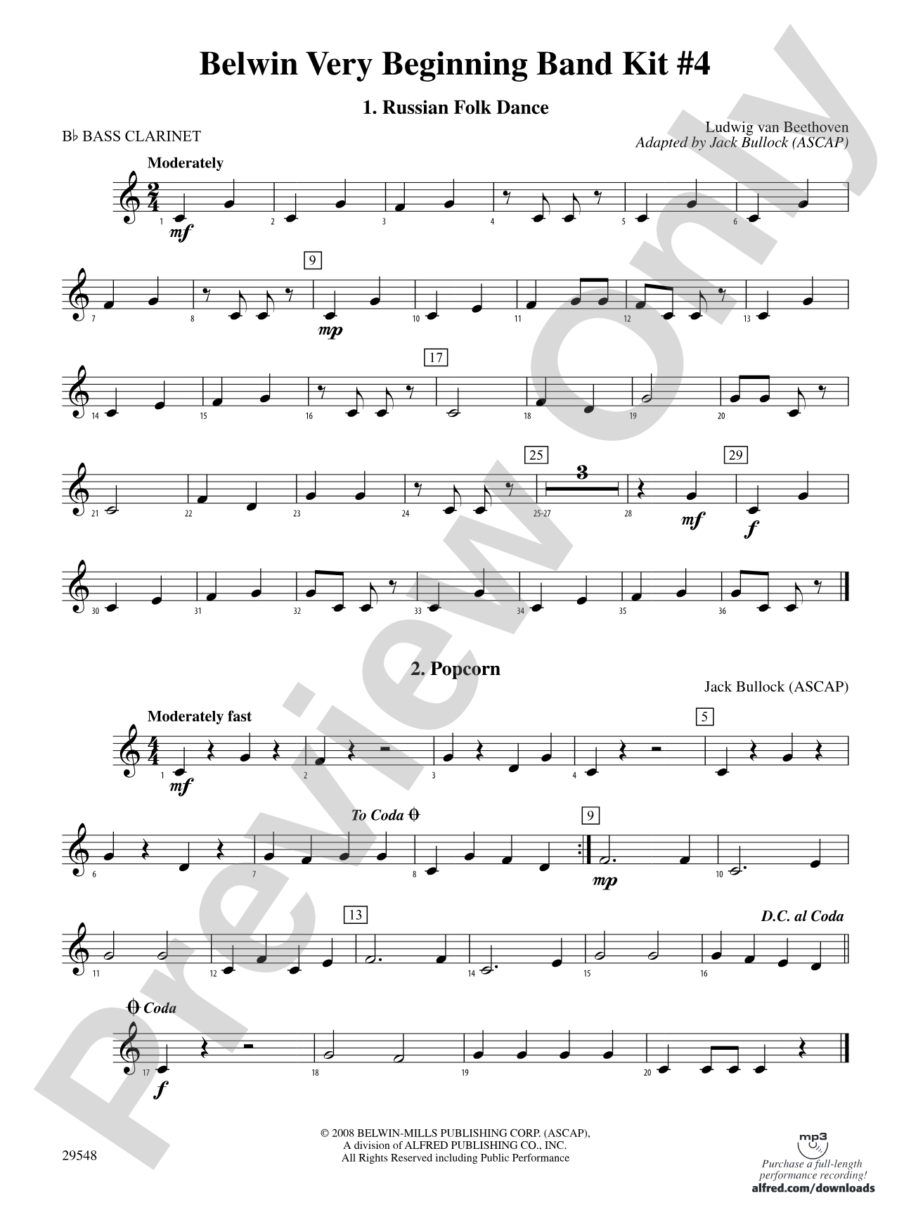 Belwin Very Beginning Band Kit #4: B-flat Bass Clarinet