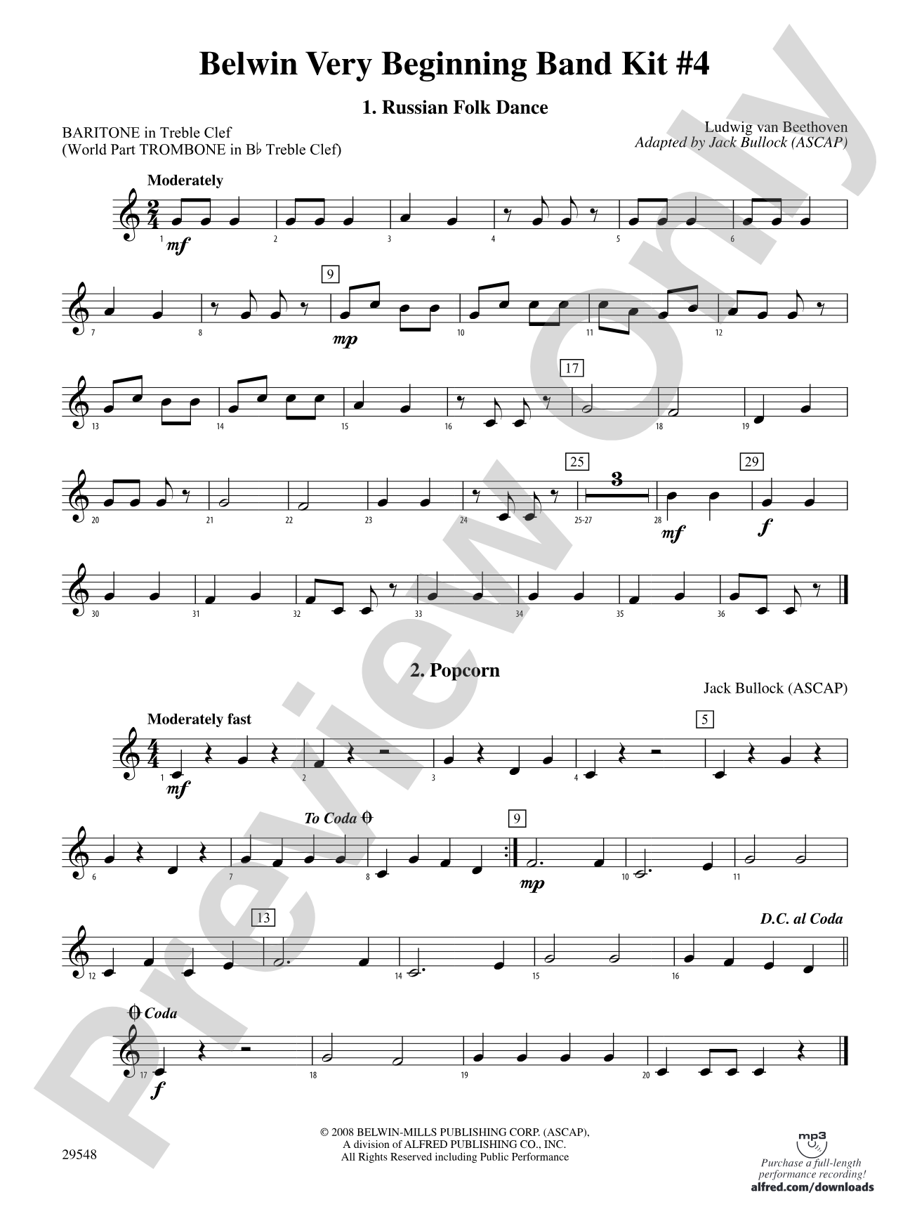 Belwin Very Beginning Band Kit #4: Baritone T.C.