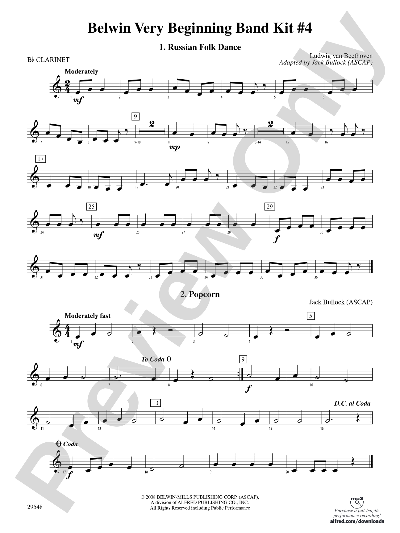 Belwin Very Beginning Band Kit #4: 1st B-flat Clarinet