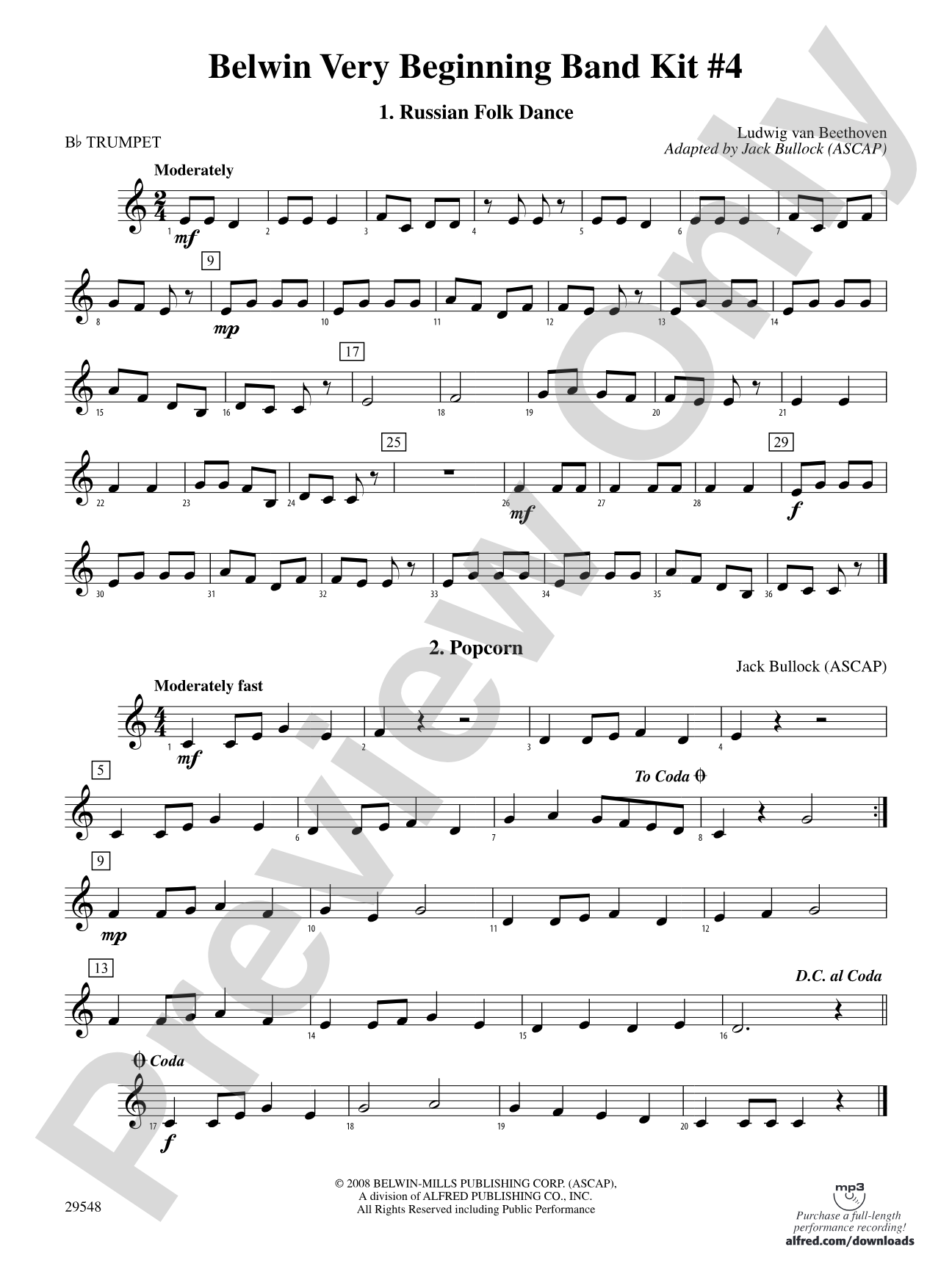 Belwin Very Beginning Band Kit #4: 1st B-flat Trumpet