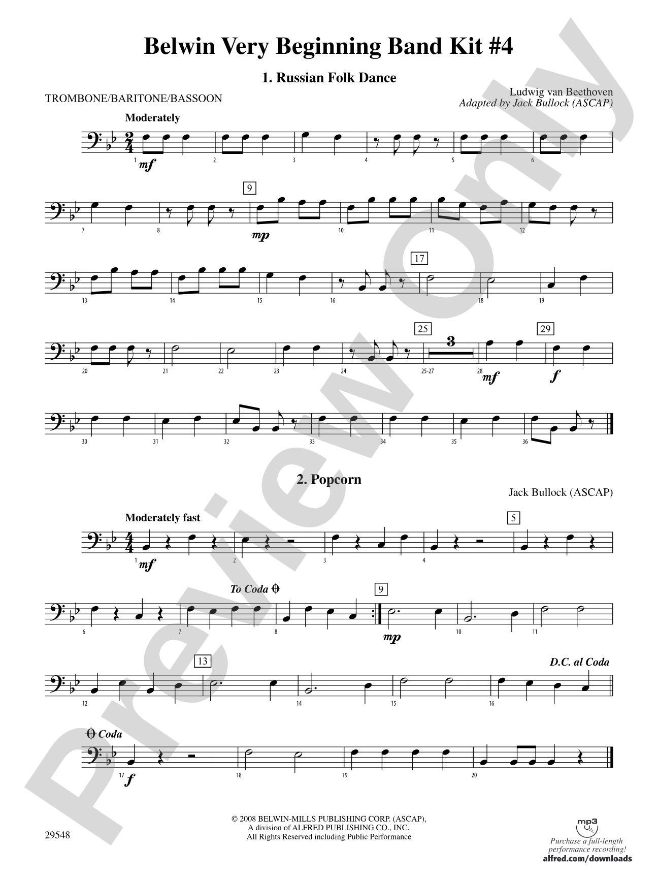 Belwin Very Beginning Band Kit #4: 1st Trombone