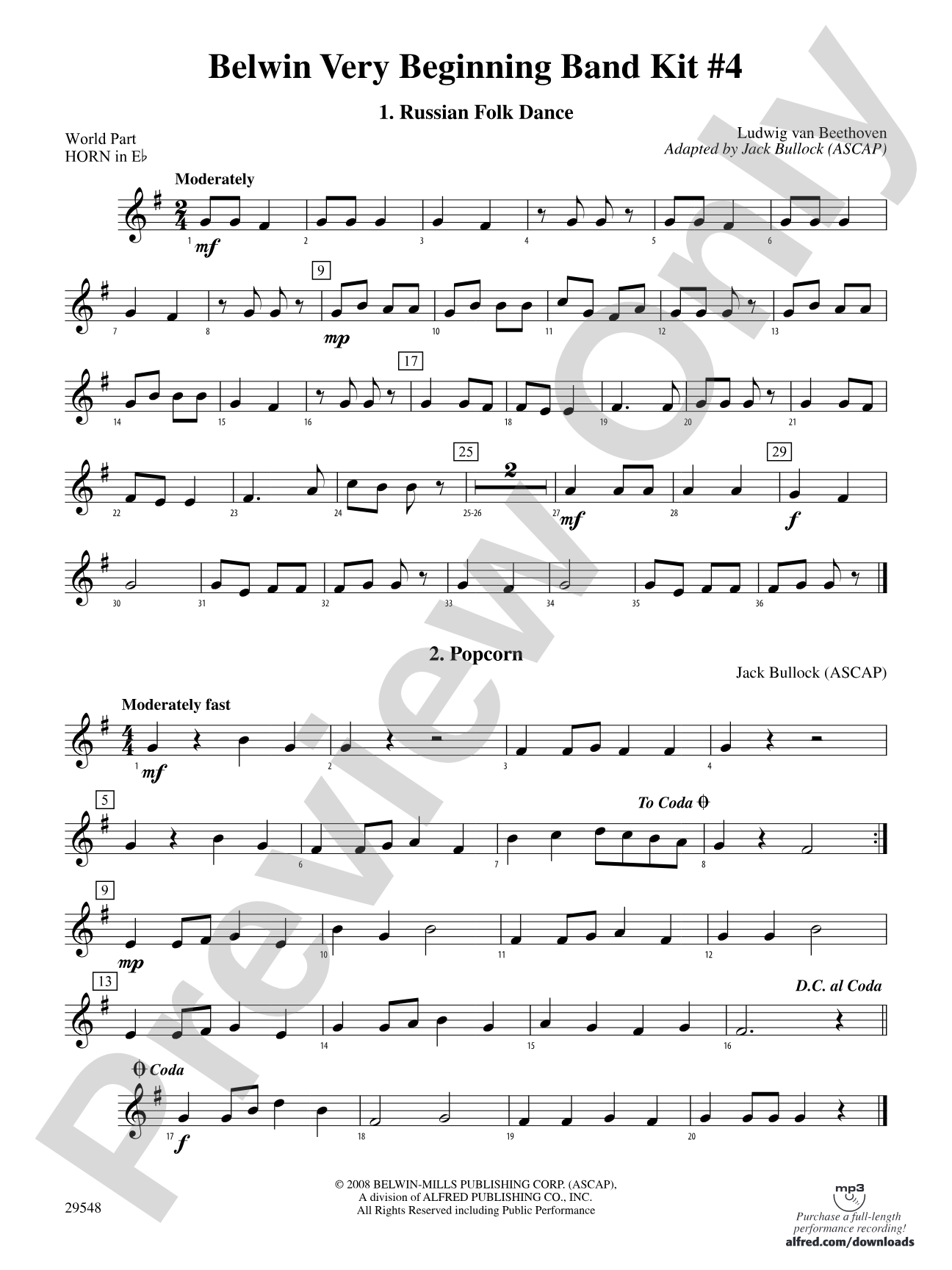 Belwin Very Beginning Band Kit #4: (wp) 1st Horn in E-flat