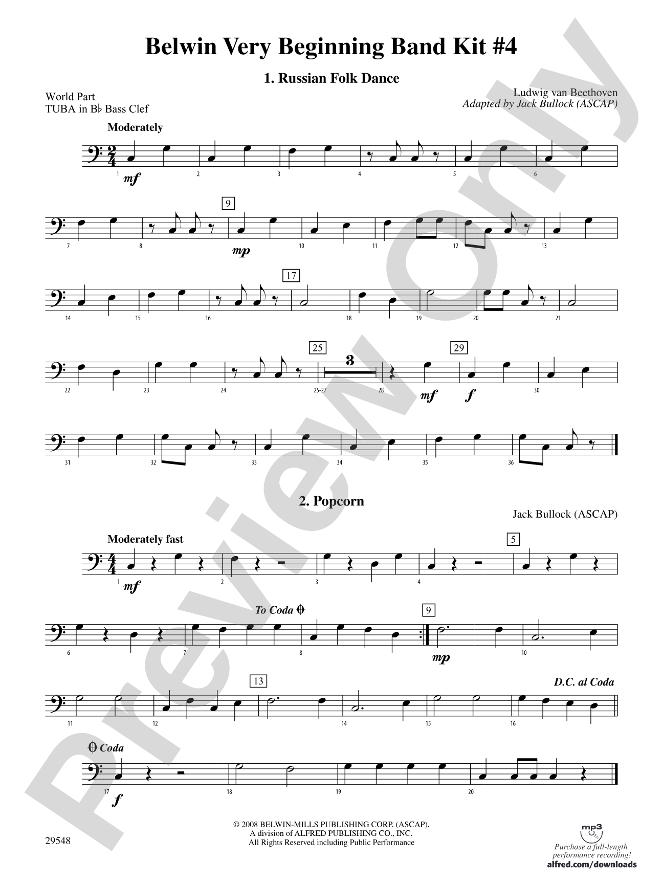Belwin Very Beginning Band Kit #4: (wp) B-flat Tuba B.C.