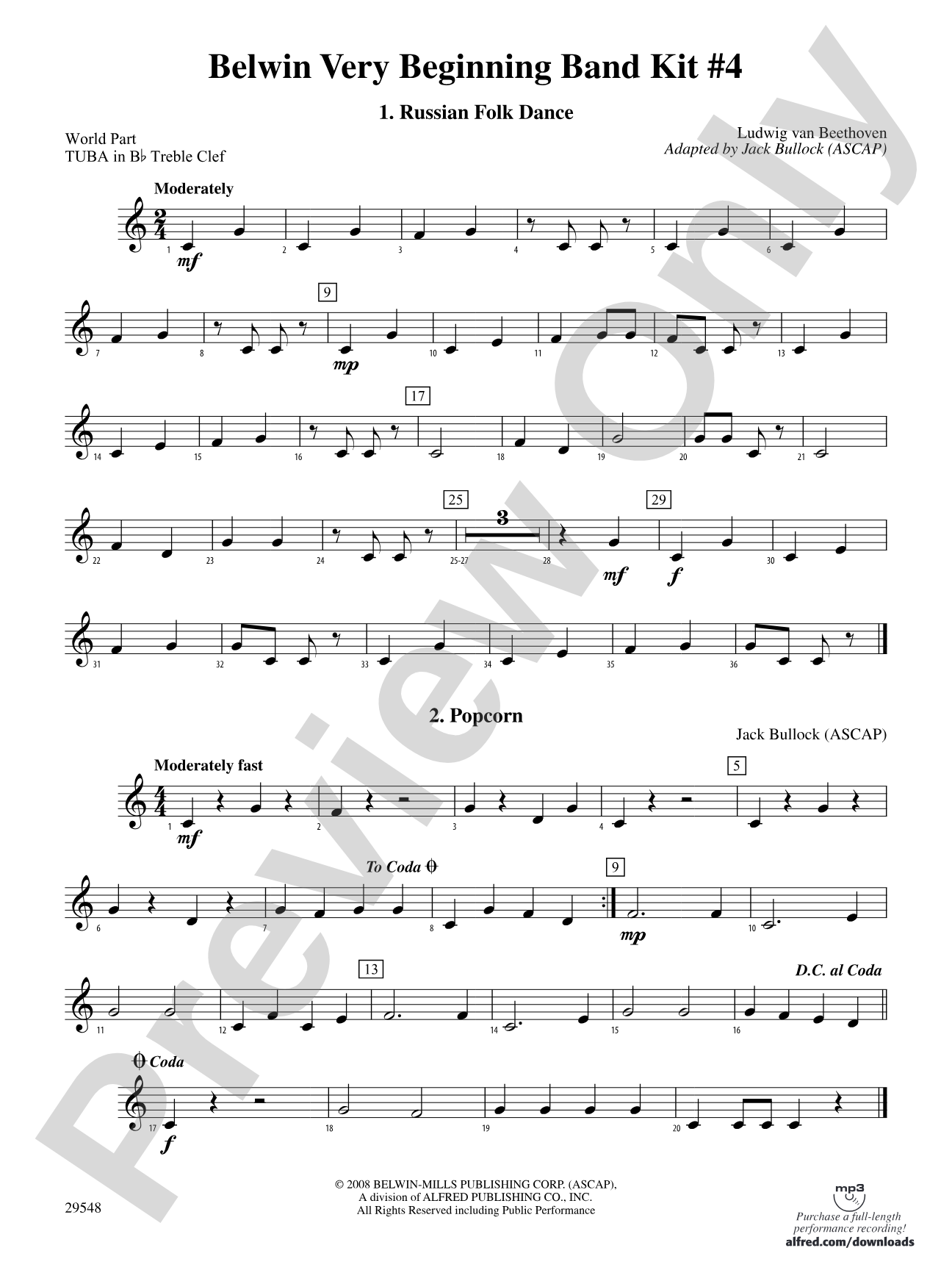 Belwin Very Beginning Band Kit #4: (wp) B-flat Tuba T.C.
