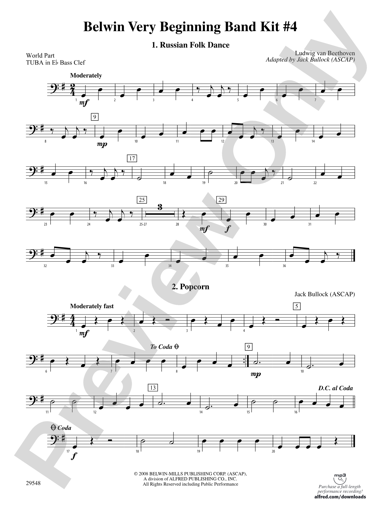 Belwin Very Beginning Band Kit #4: (wp) E-flat Tuba B.C.