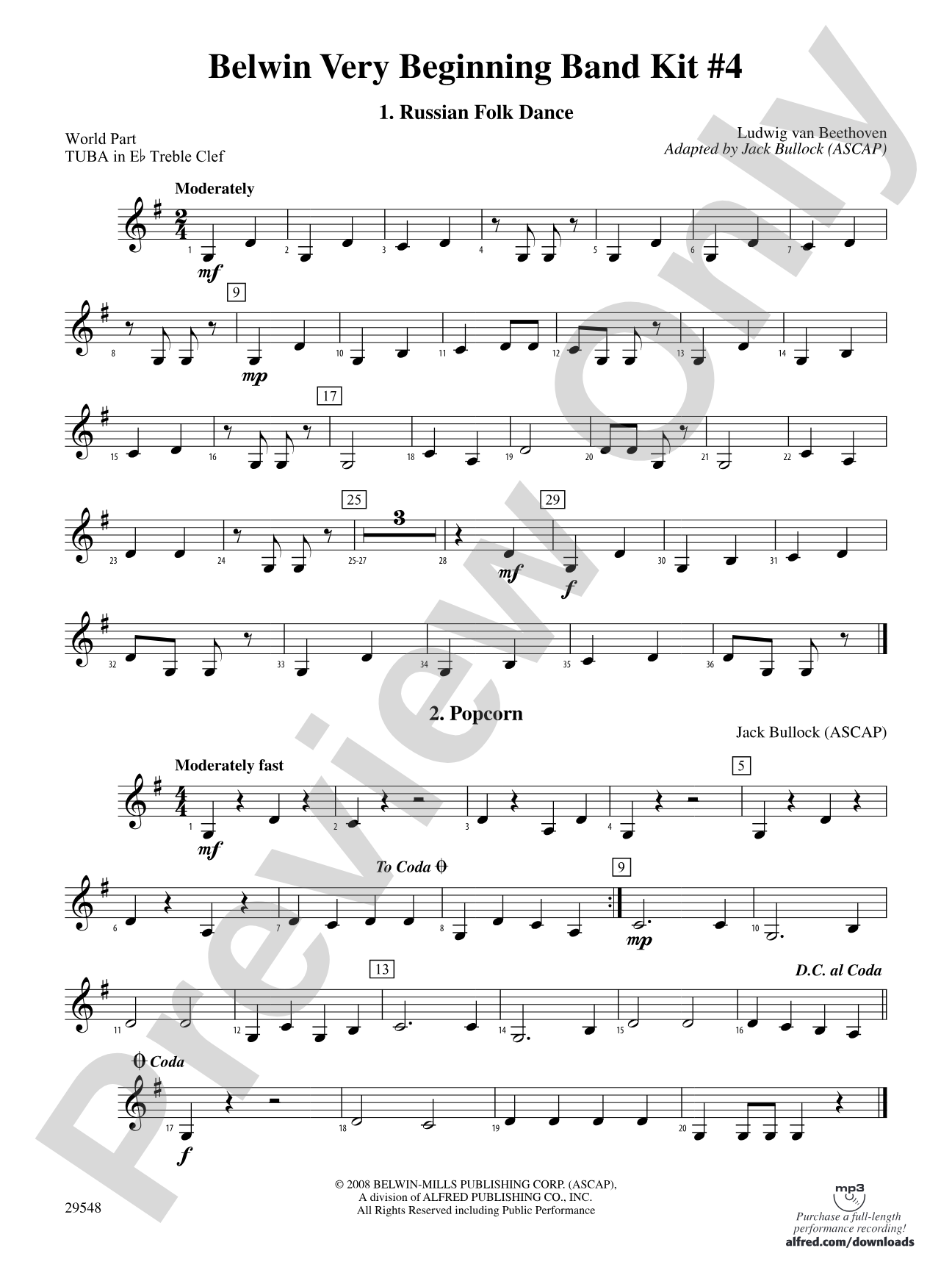 Belwin Very Beginning Band Kit #4: (wp) E-flat Tuba T.C.