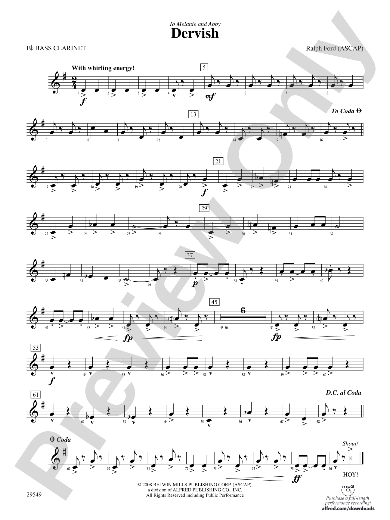 Dervish: B-flat Bass Clarinet