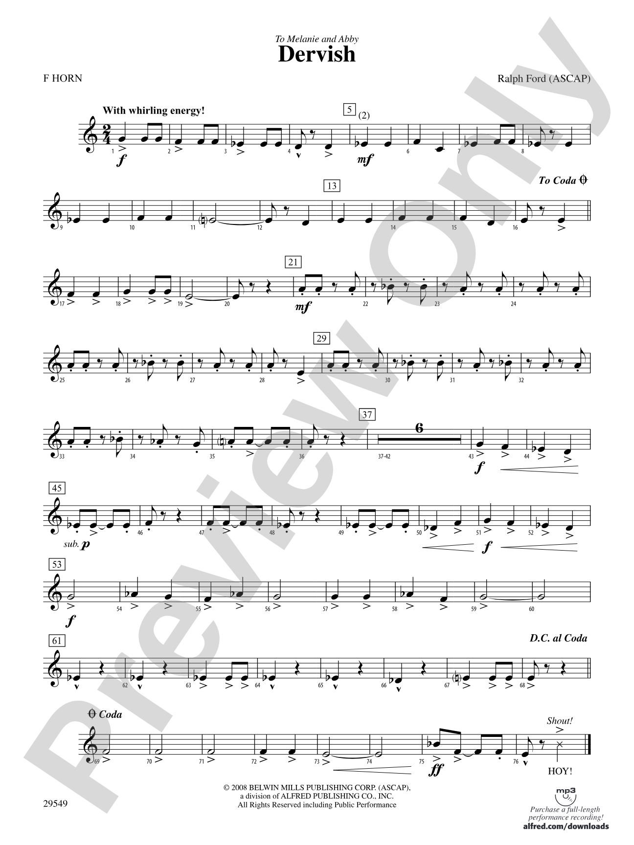 Dervish: 1st F Horn