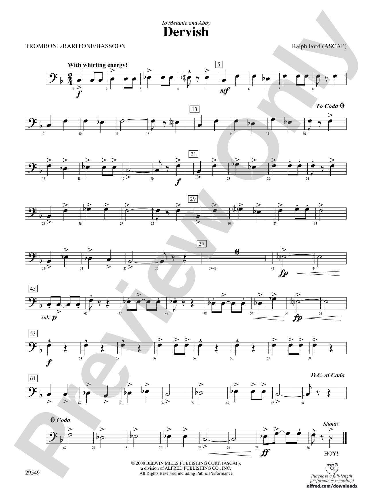 Dervish: 1st Trombone