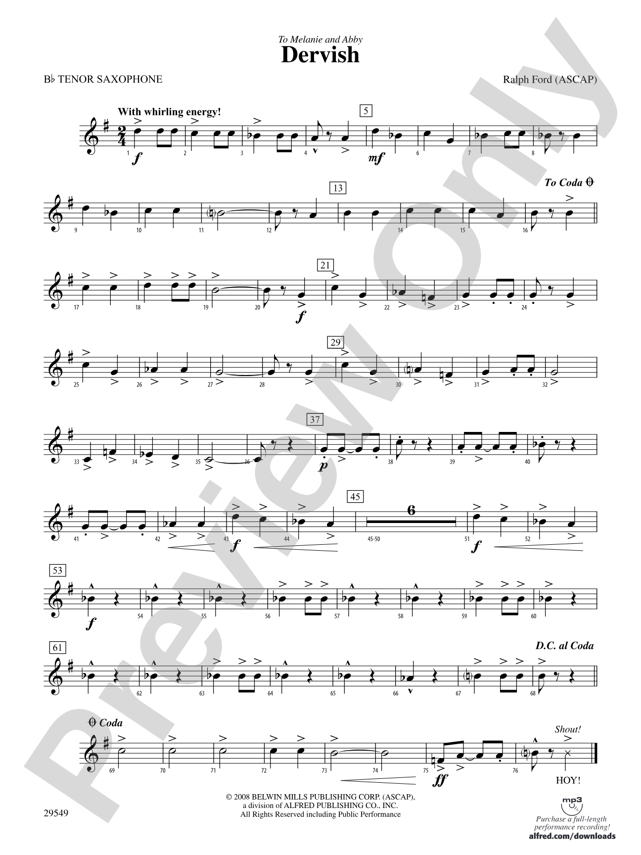 Dervish: B-flat Tenor Saxophone