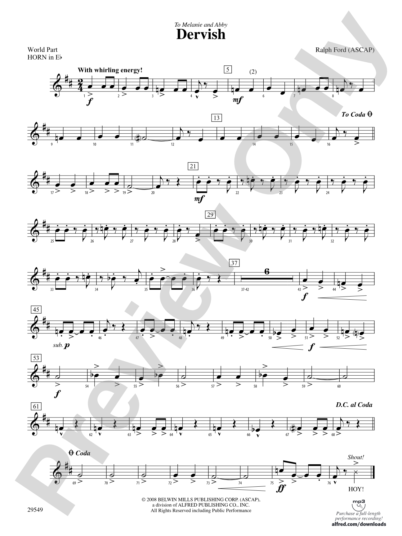 Dervish: (wp) 1st Horn in E-flat