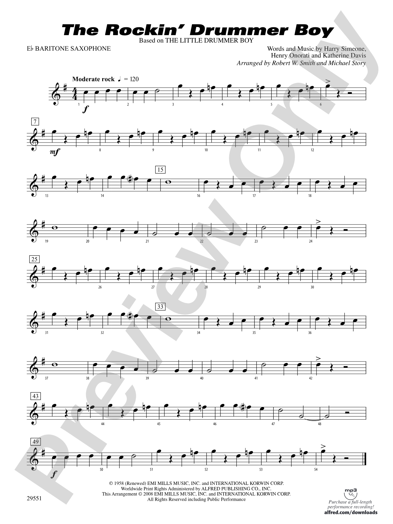 The Rockin' Drummer Boy: E-flat Baritone Saxophone