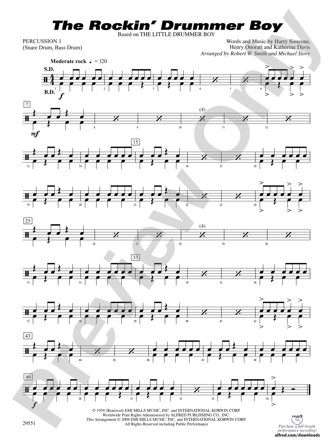 The Rockin' Drummer Boy: 1st Percussion