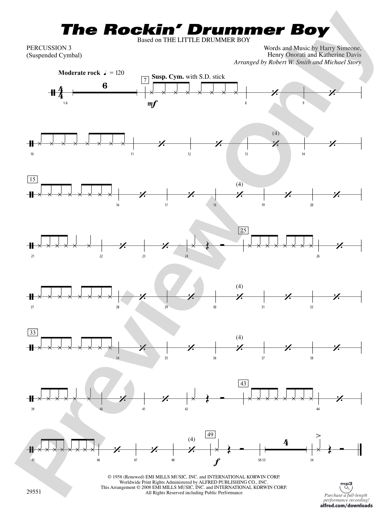 The Rockin' Drummer Boy: 3rd Percussion