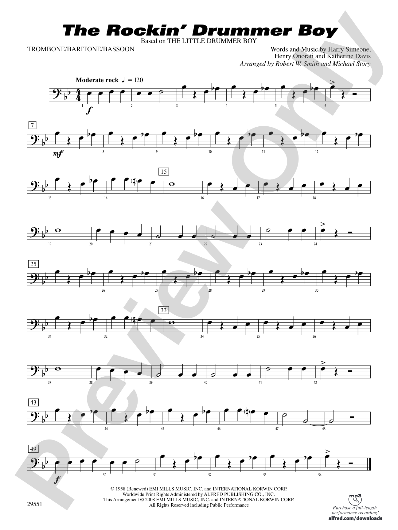 The Rockin' Drummer Boy: 1st Trombone