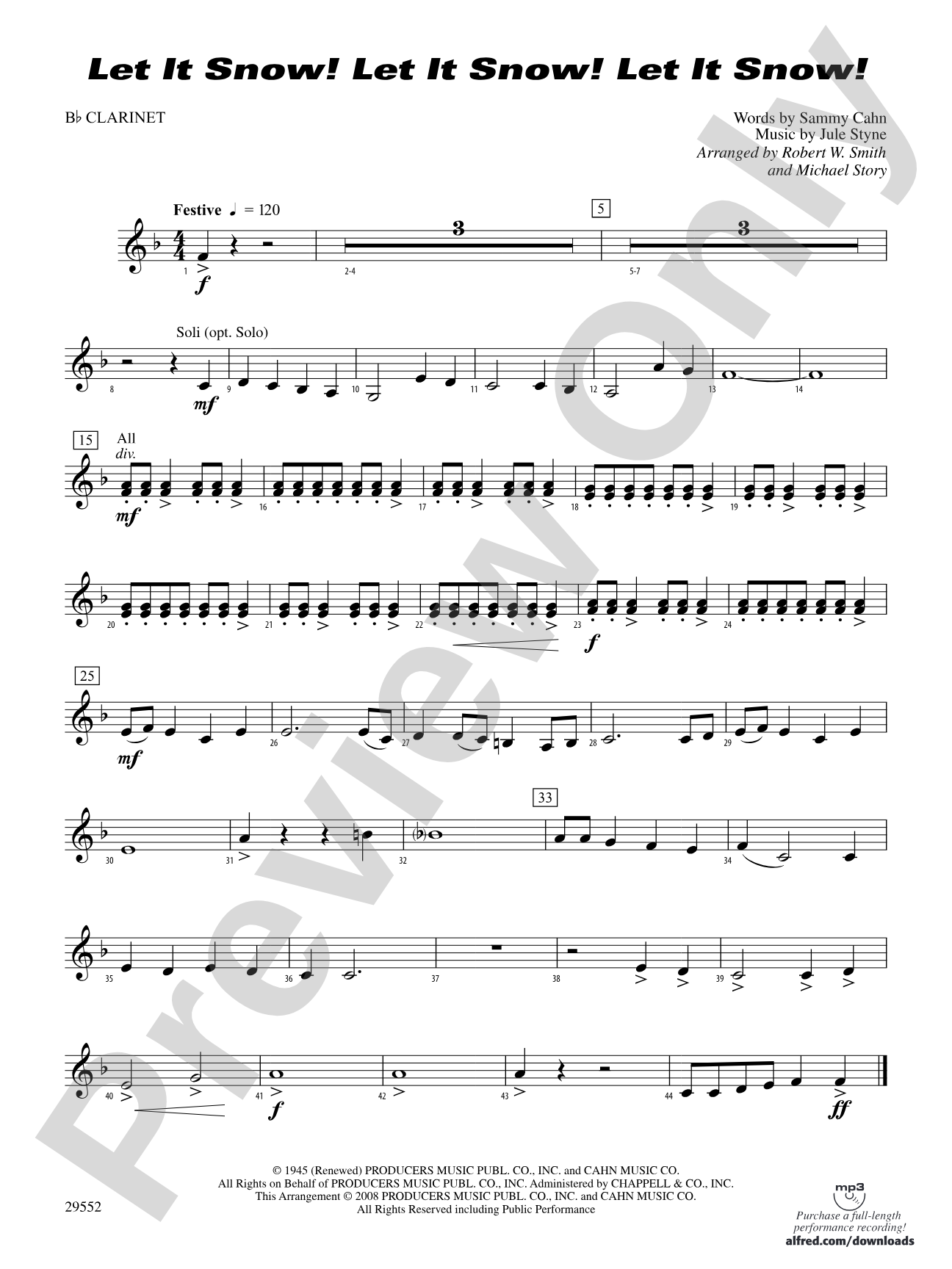 Let It Snow! Let It Snow! Let It Snow!: 1st B-flat Clarinet