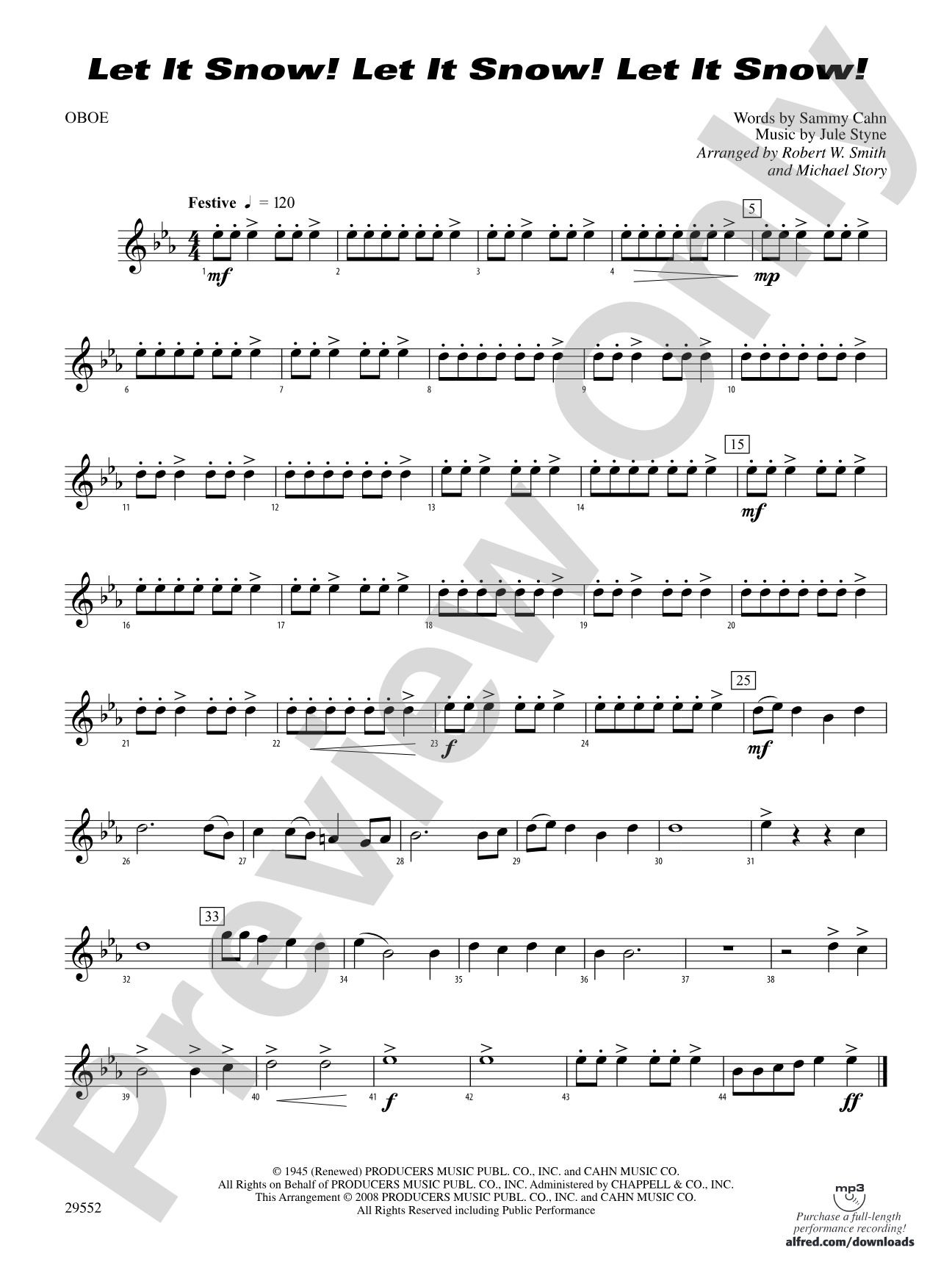 Let It Snow! Let It Snow! Let It Snow!: Oboe