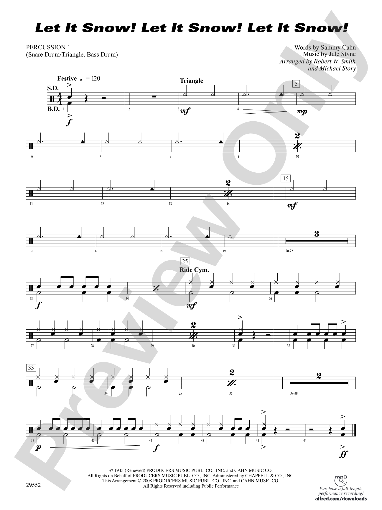 Let It Snow! Let It Snow! Let It Snow!: 1st Percussion