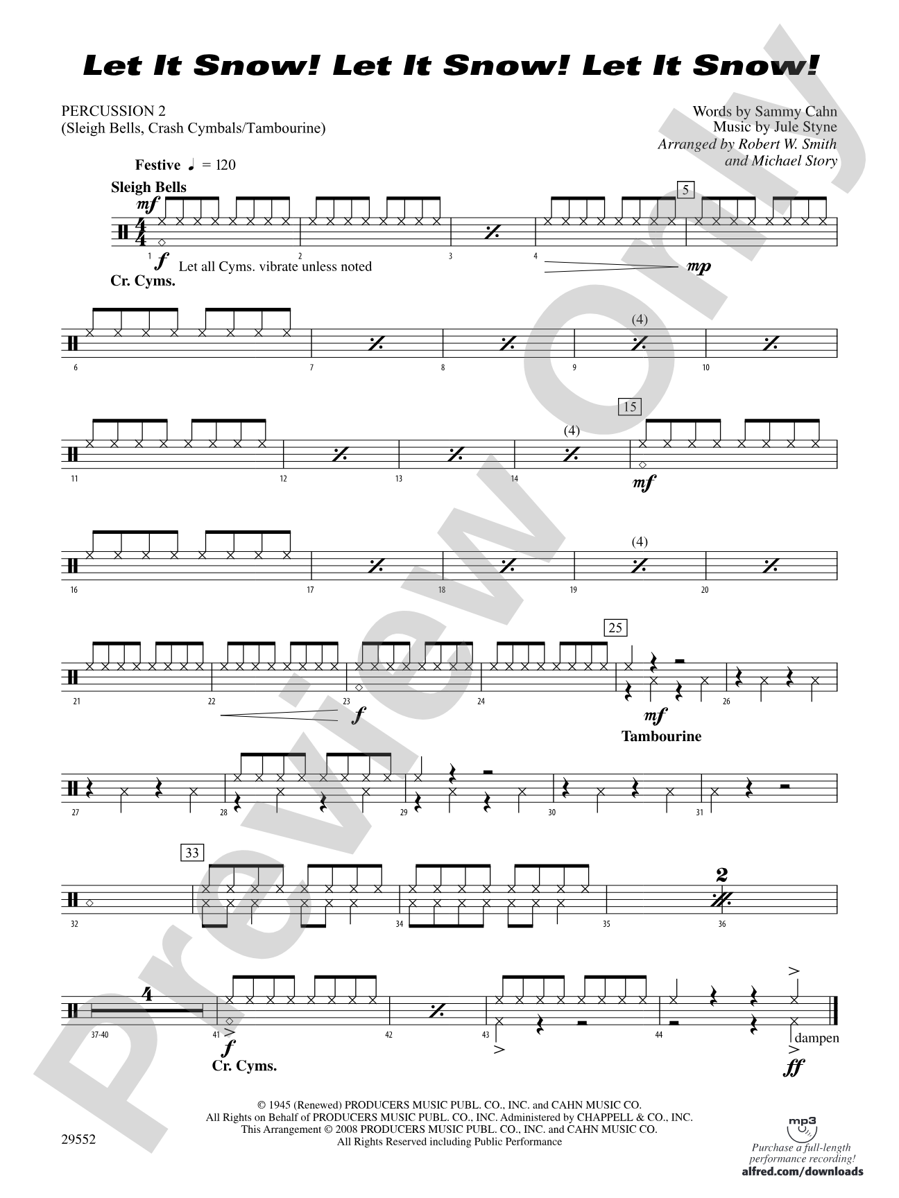 Let It Snow! Let It Snow! Let It Snow!: 2nd Percussion