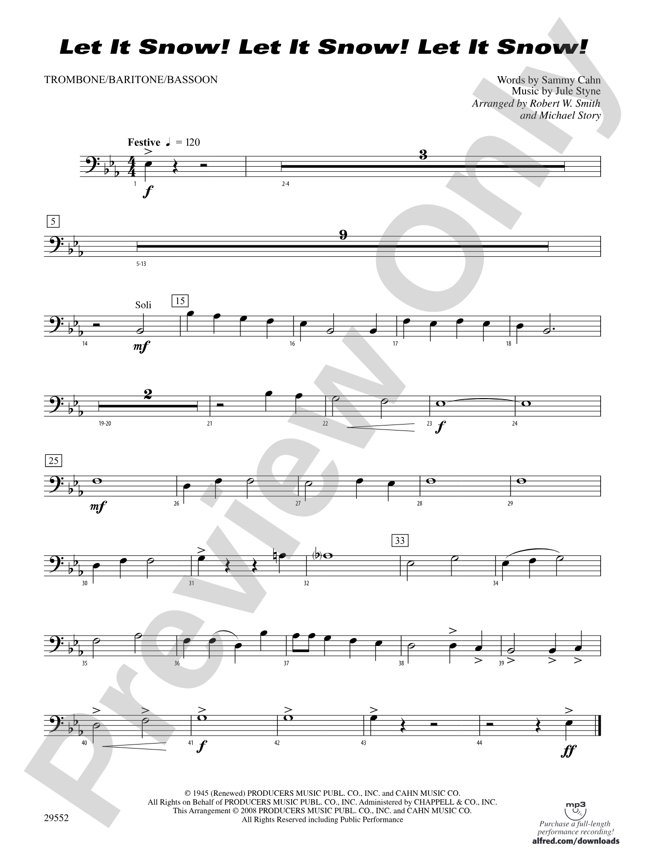 Let It Snow! Let It Snow! Let It Snow!: 1st Trombone