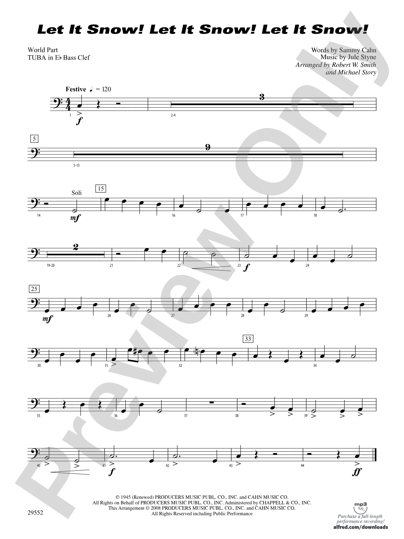 Let It Snow! Let It Snow! Let It Snow!: (wp) E-flat Tuba B.C.