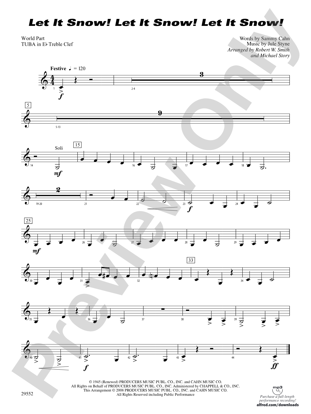 Let It Snow! Let It Snow! Let It Snow!: (wp) E-flat Tuba T.C.