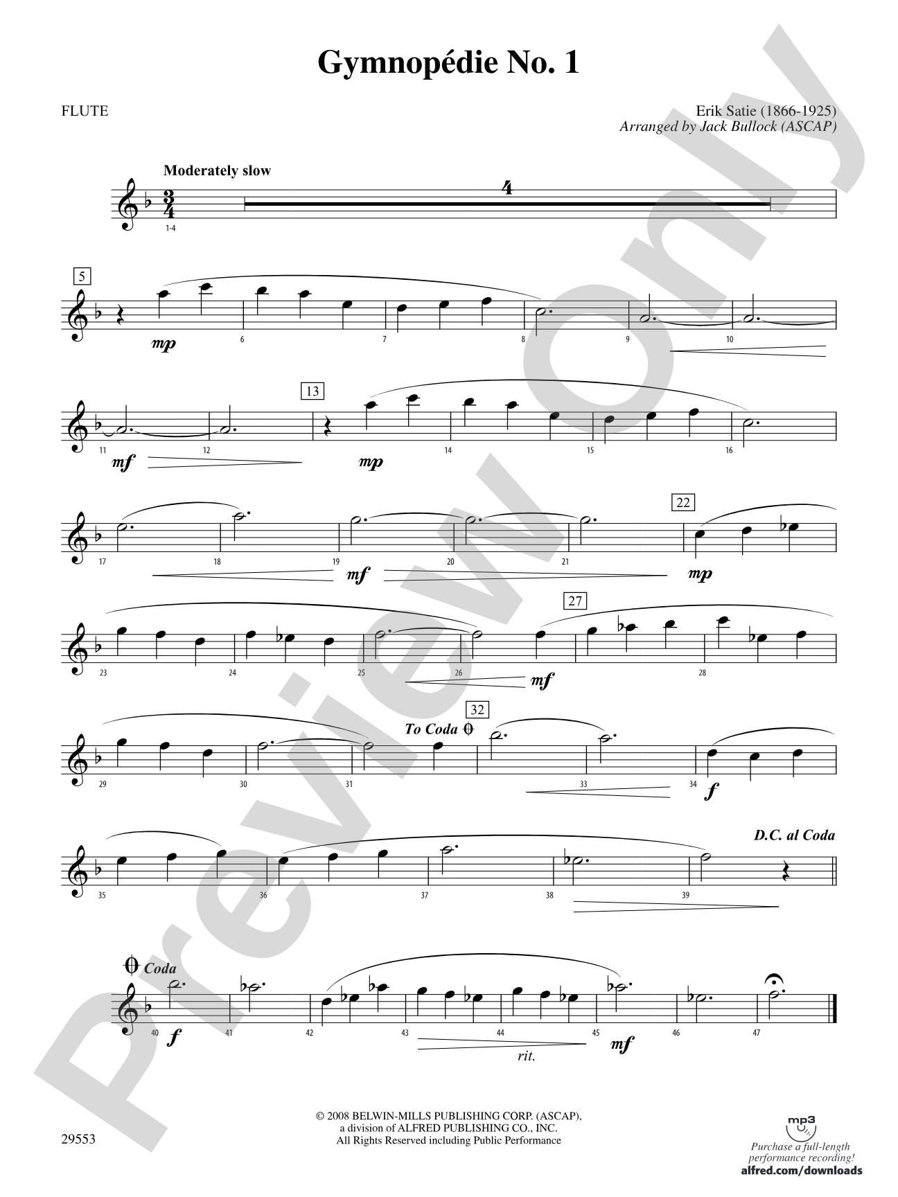 Gymnopedie No. 1: Flute