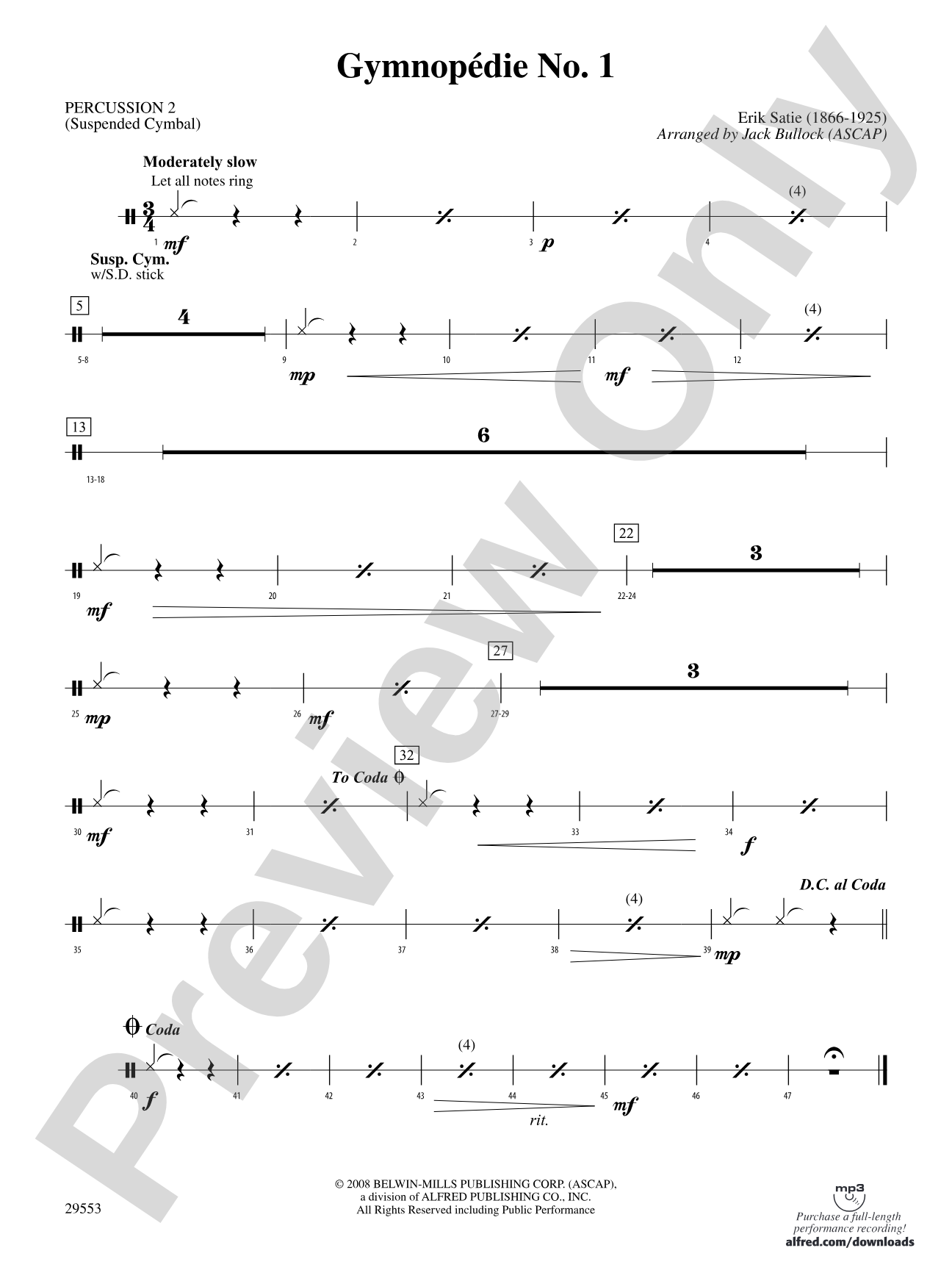 Gymnopedie No. 1: 2nd Percussion