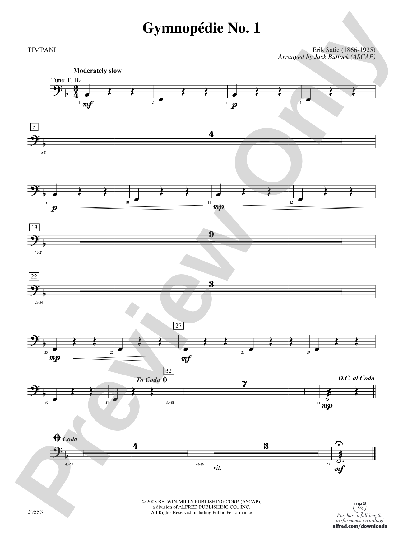 Gymnopedie No. 1: Timpani