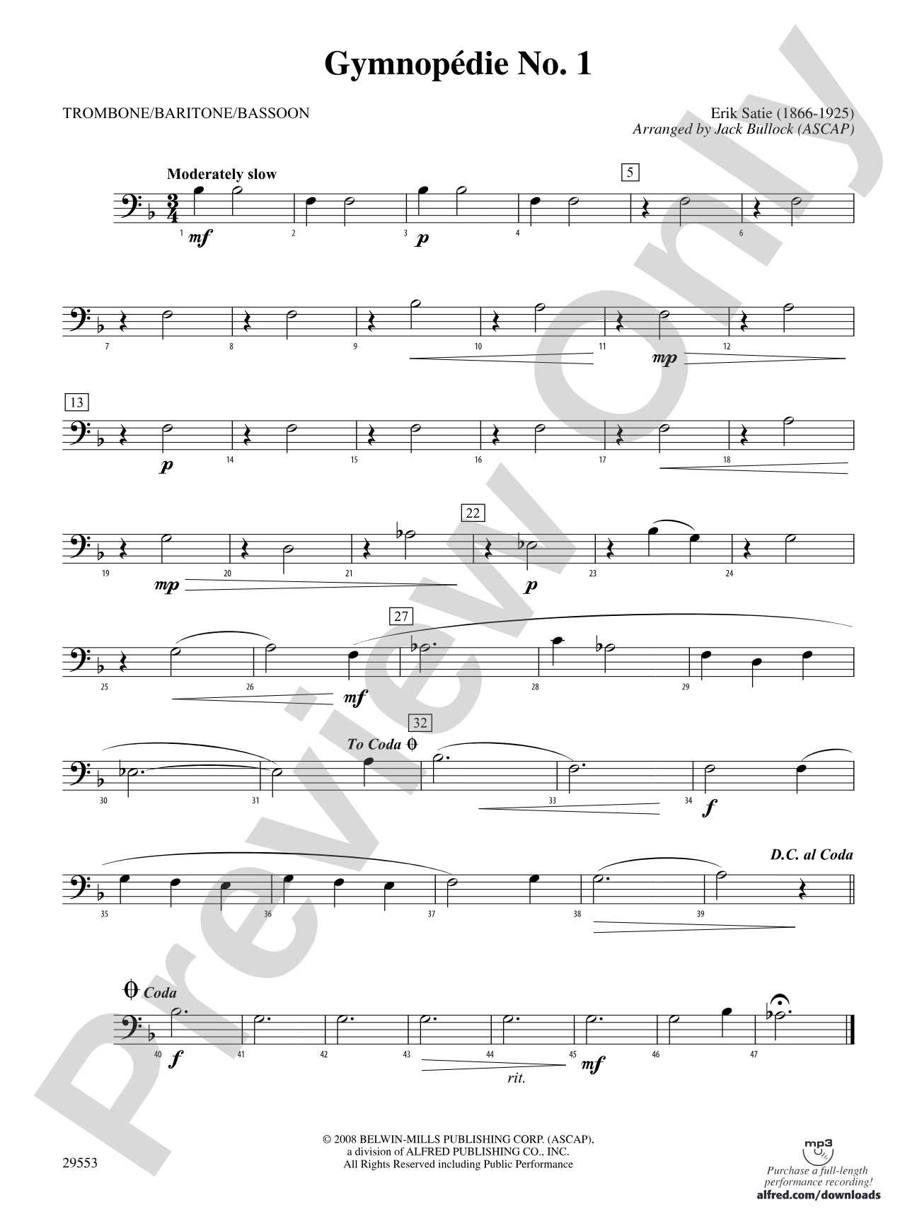 Gymnopedie No. 1: 1st Trombone