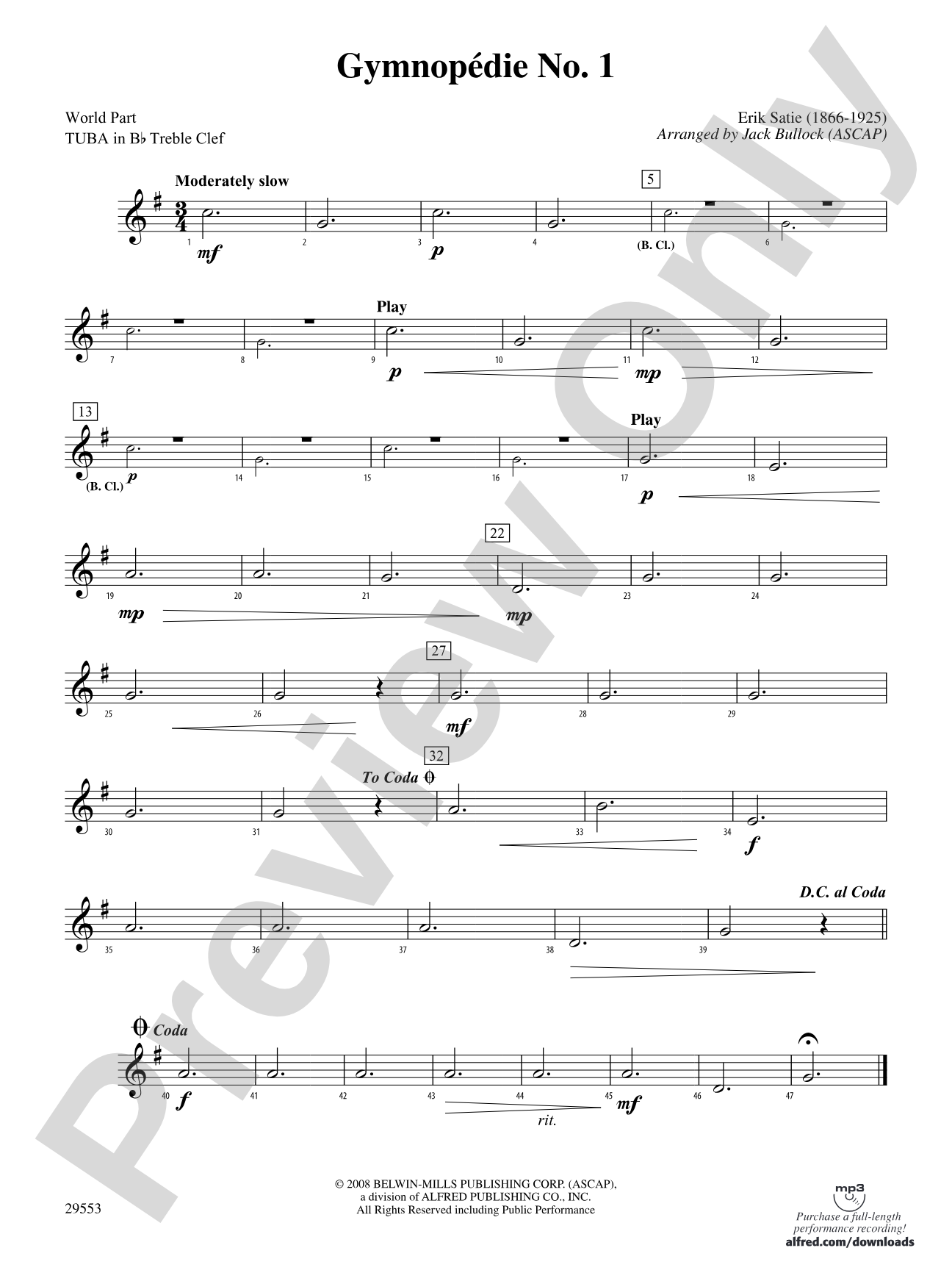 Gymnopedie No. 1: (wp) B-flat Tuba T.C.