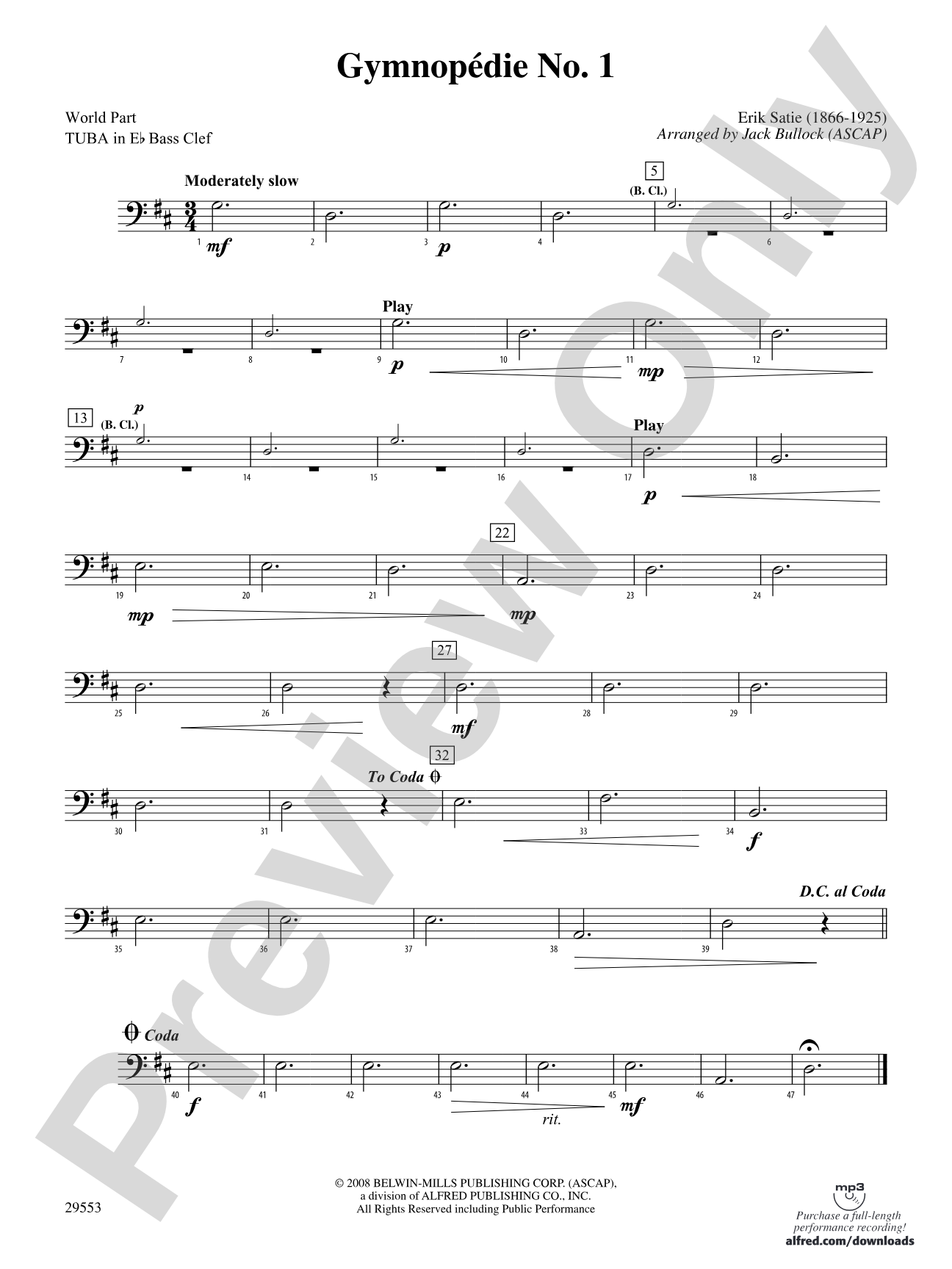Gymnopedie No. 1: (wp) E-flat Tuba B.C.