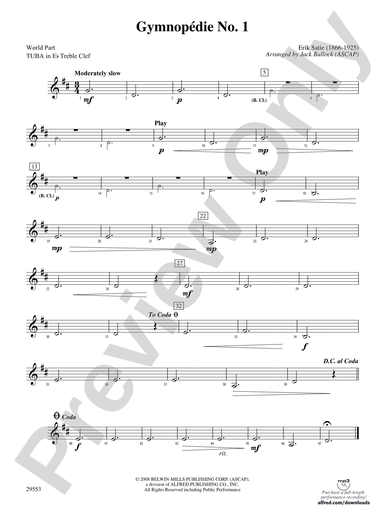 Gymnopedie No. 1: (wp) E-flat Tuba T.C.