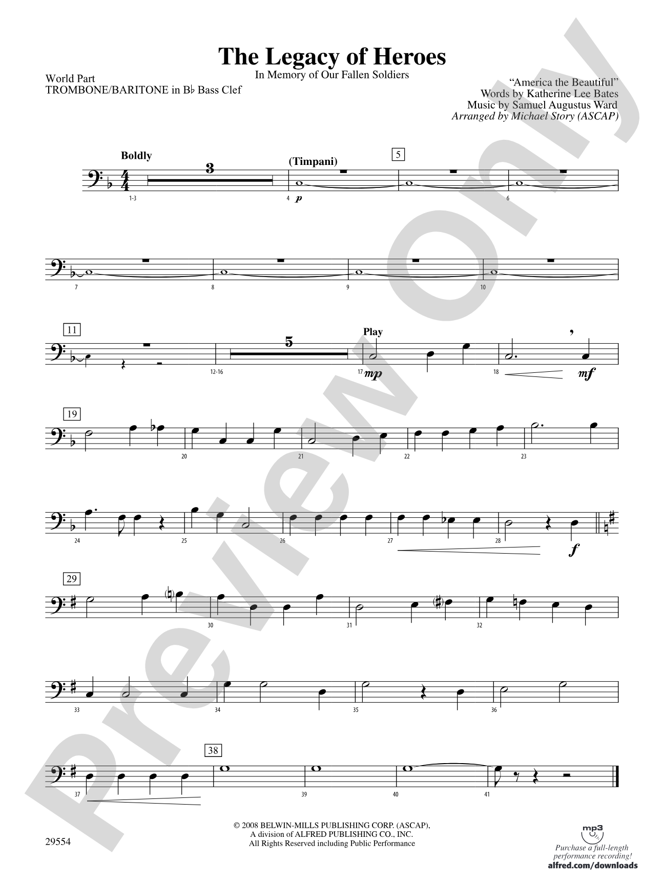 The Legacy of Heroes: (wp) 1st B-flat Trombone B.C.