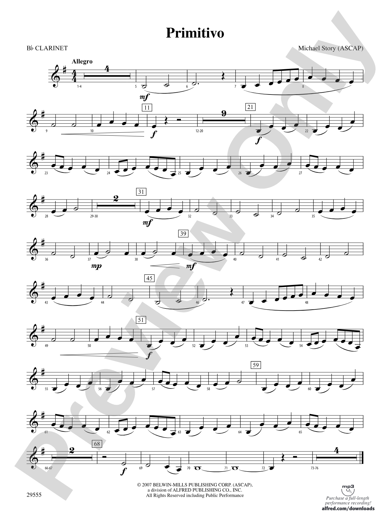 Primitivo: 1st B-flat Clarinet