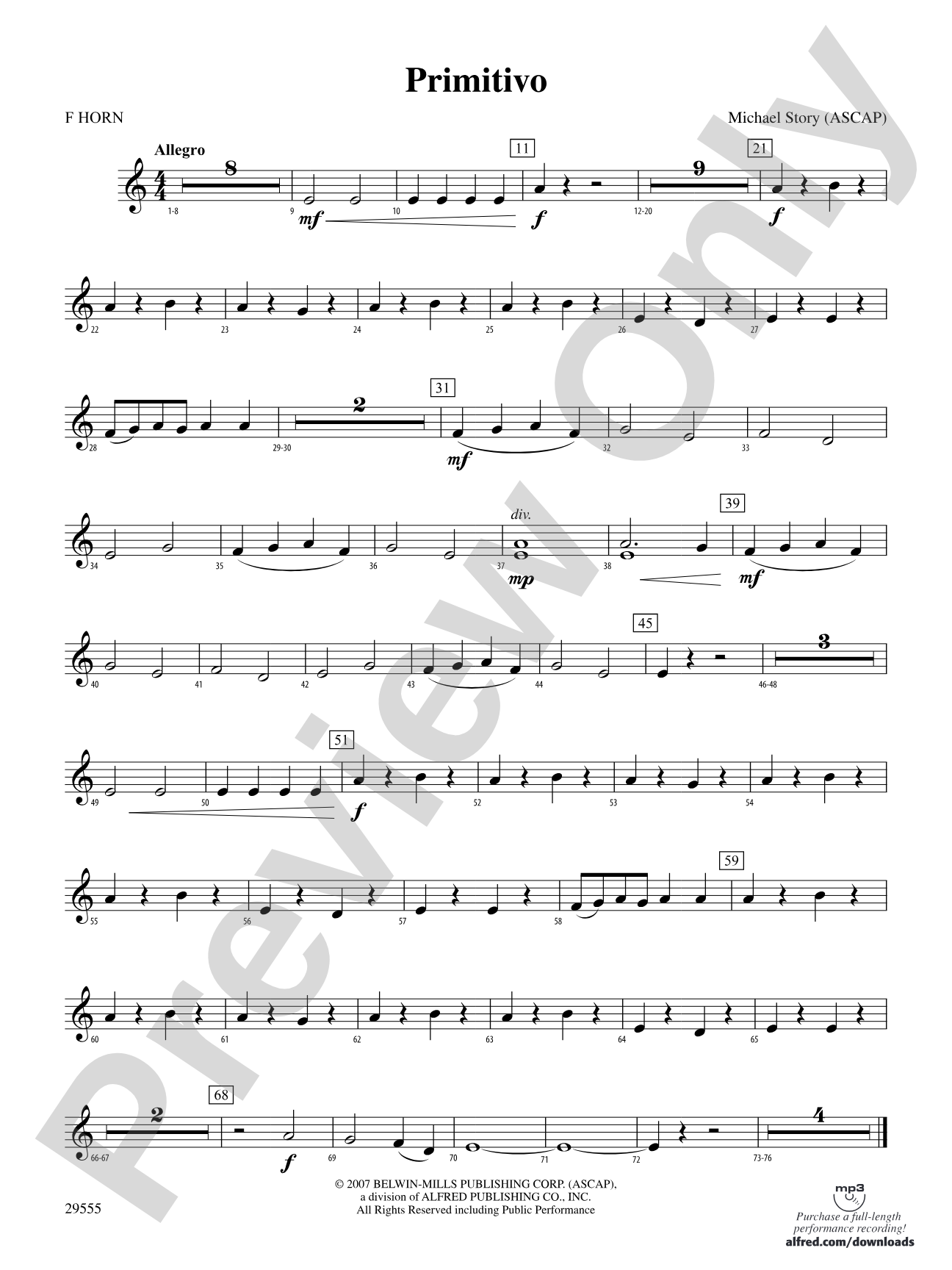 Primitivo: 1st F Horn