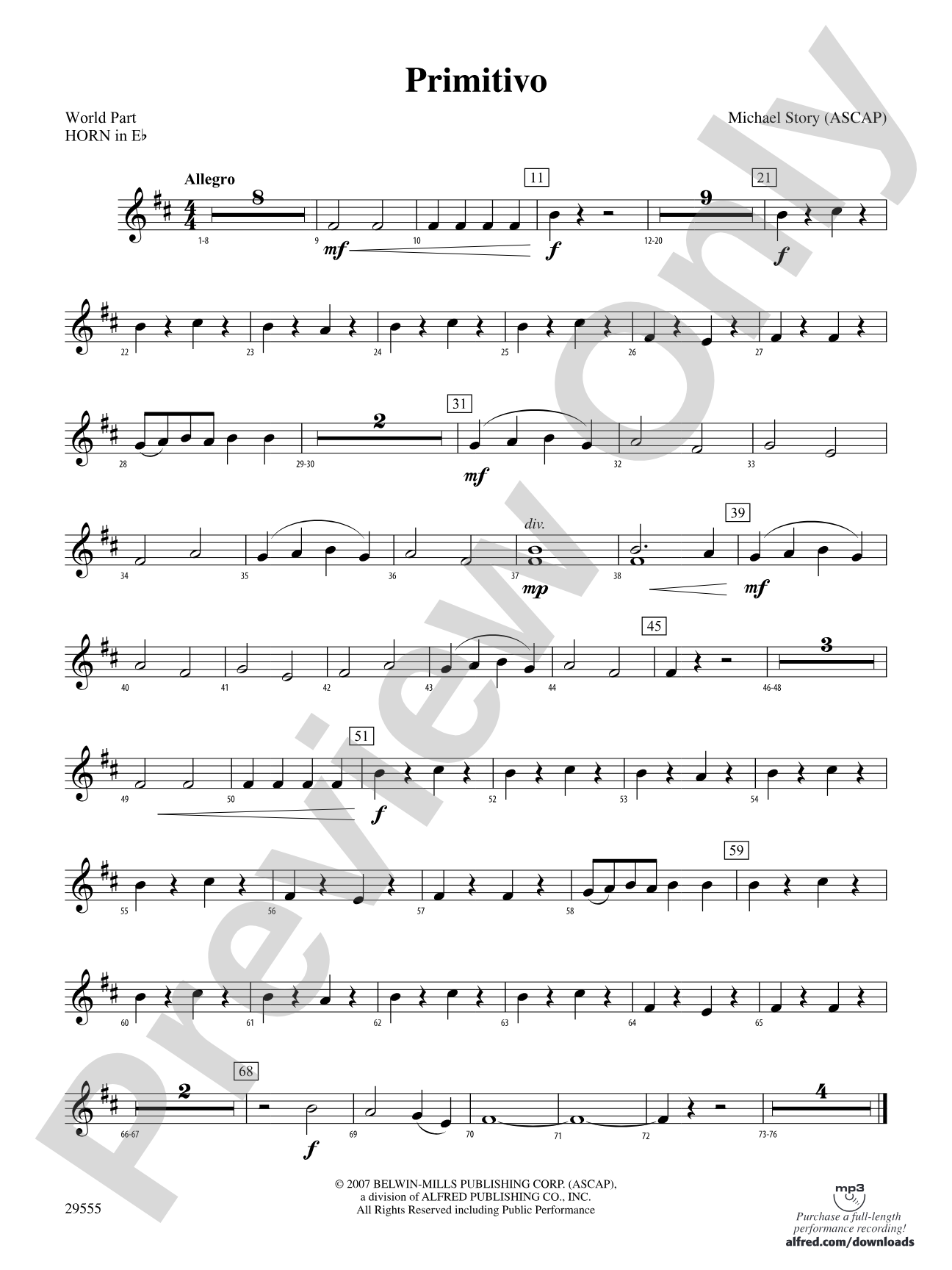 Primitivo: (wp) 1st Horn in E-flat