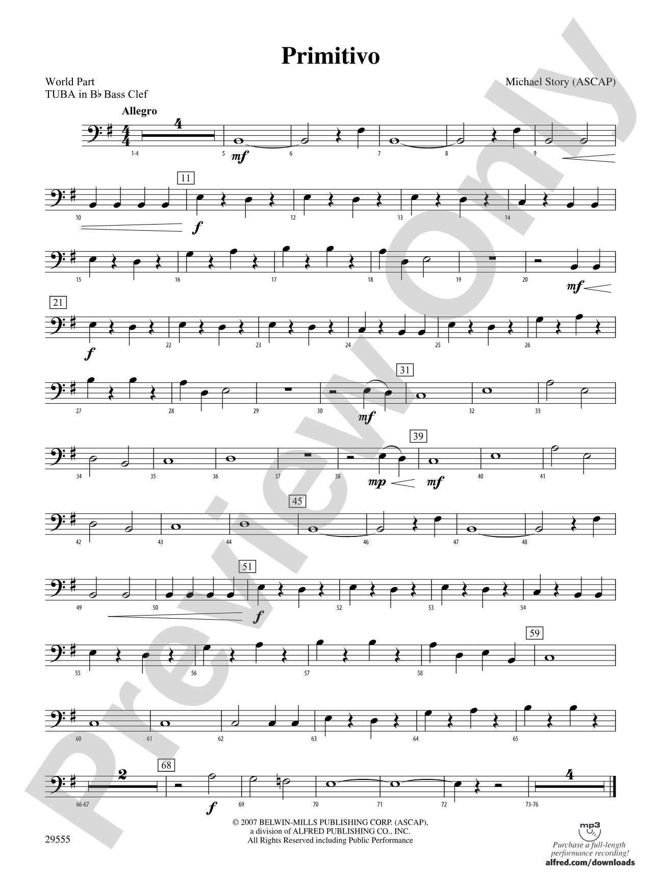 Primitivo: (wp) B-flat Tuba B.C.