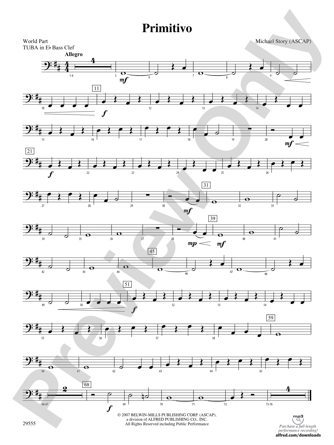 Primitivo: (wp) E-flat Tuba B.C.