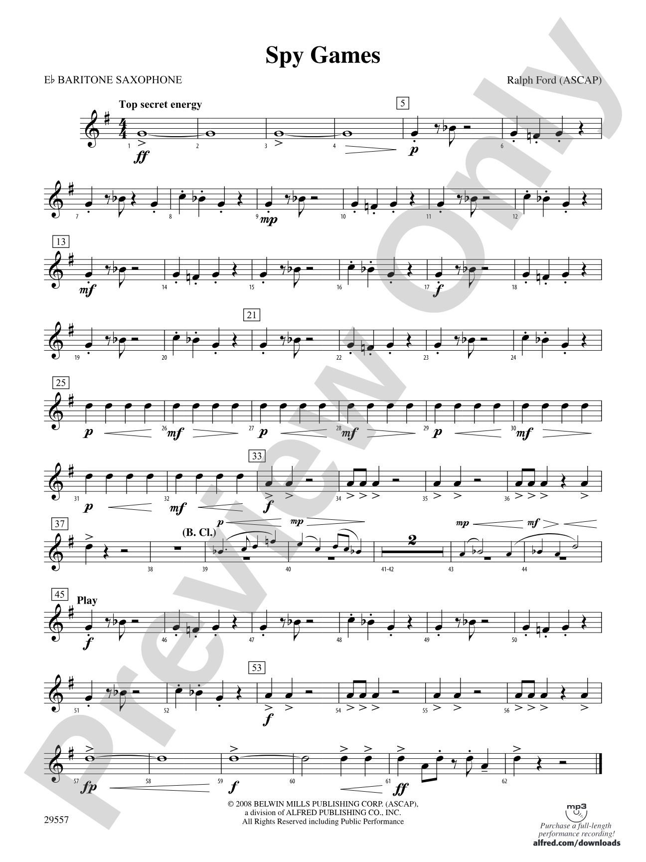 Spy Games: E-flat Baritone Saxophone