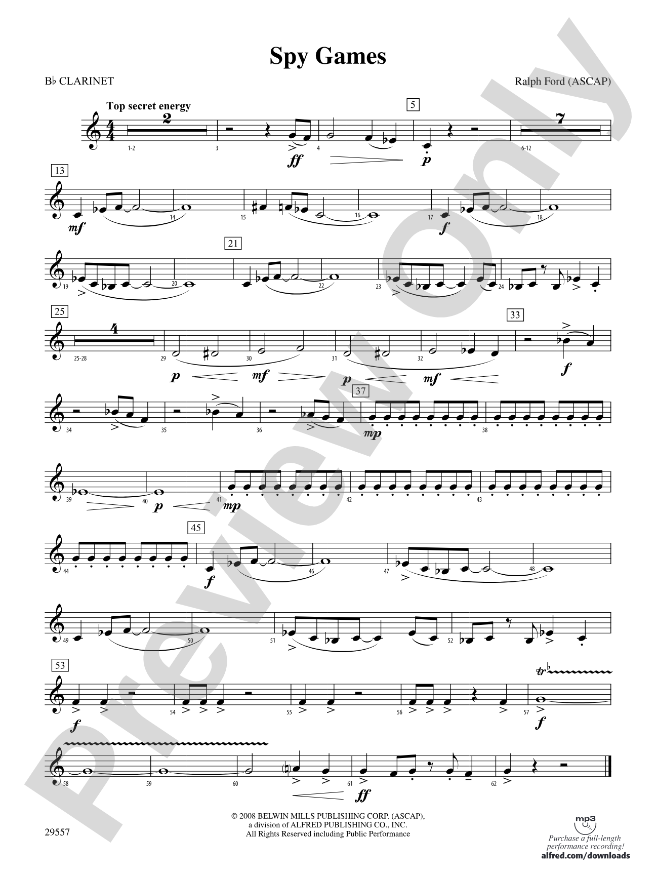Spy Games: 1st B-flat Clarinet