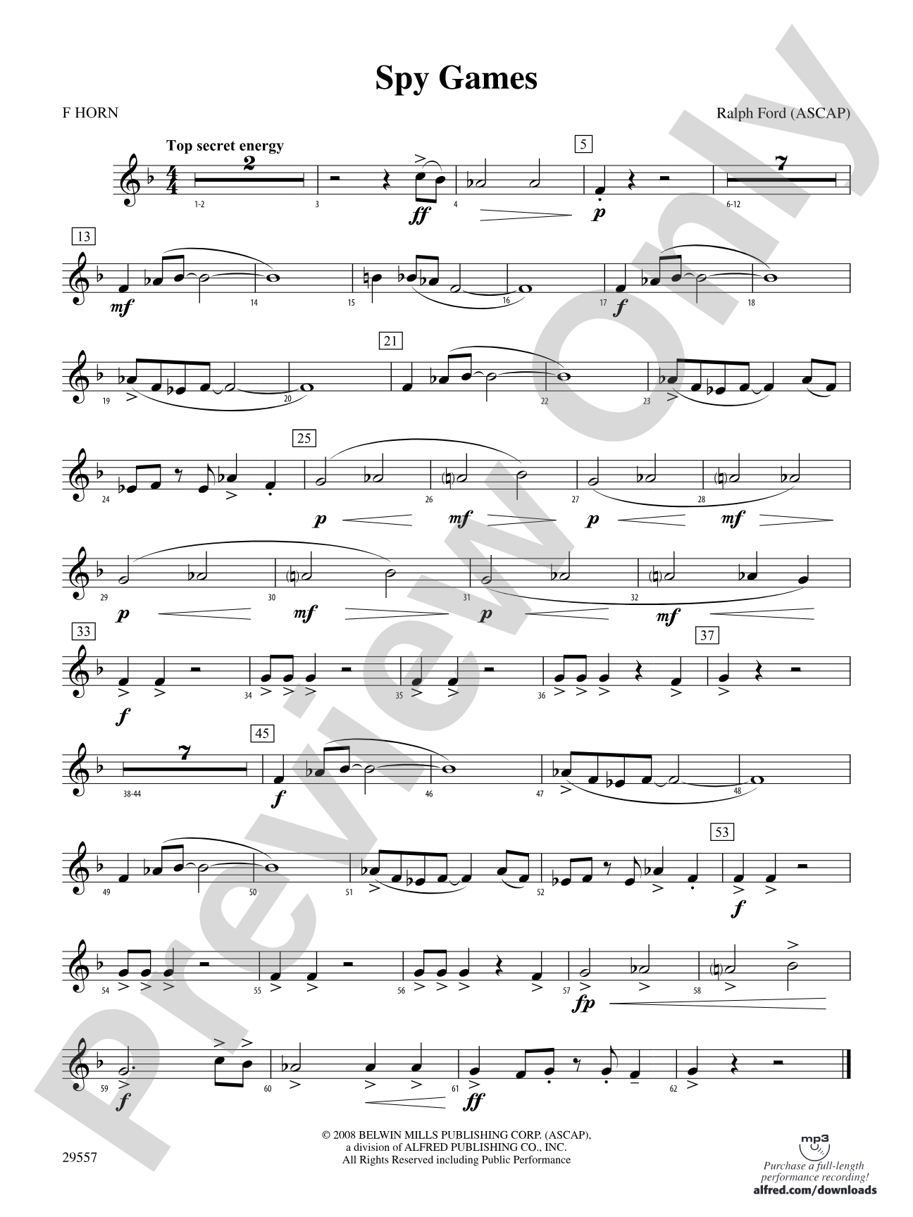 Spy Games: 1st F Horn