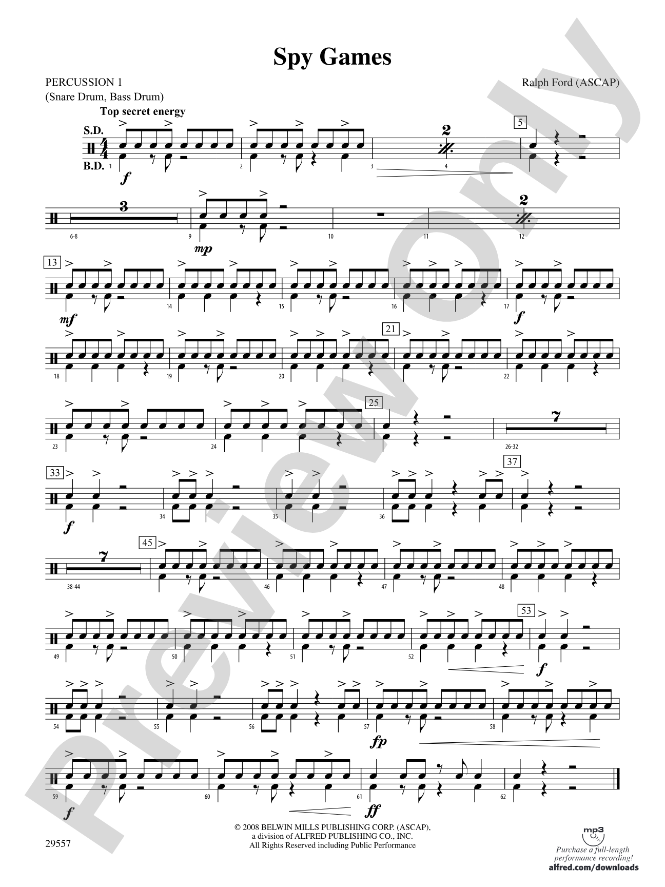 Spy Games: 1st Percussion