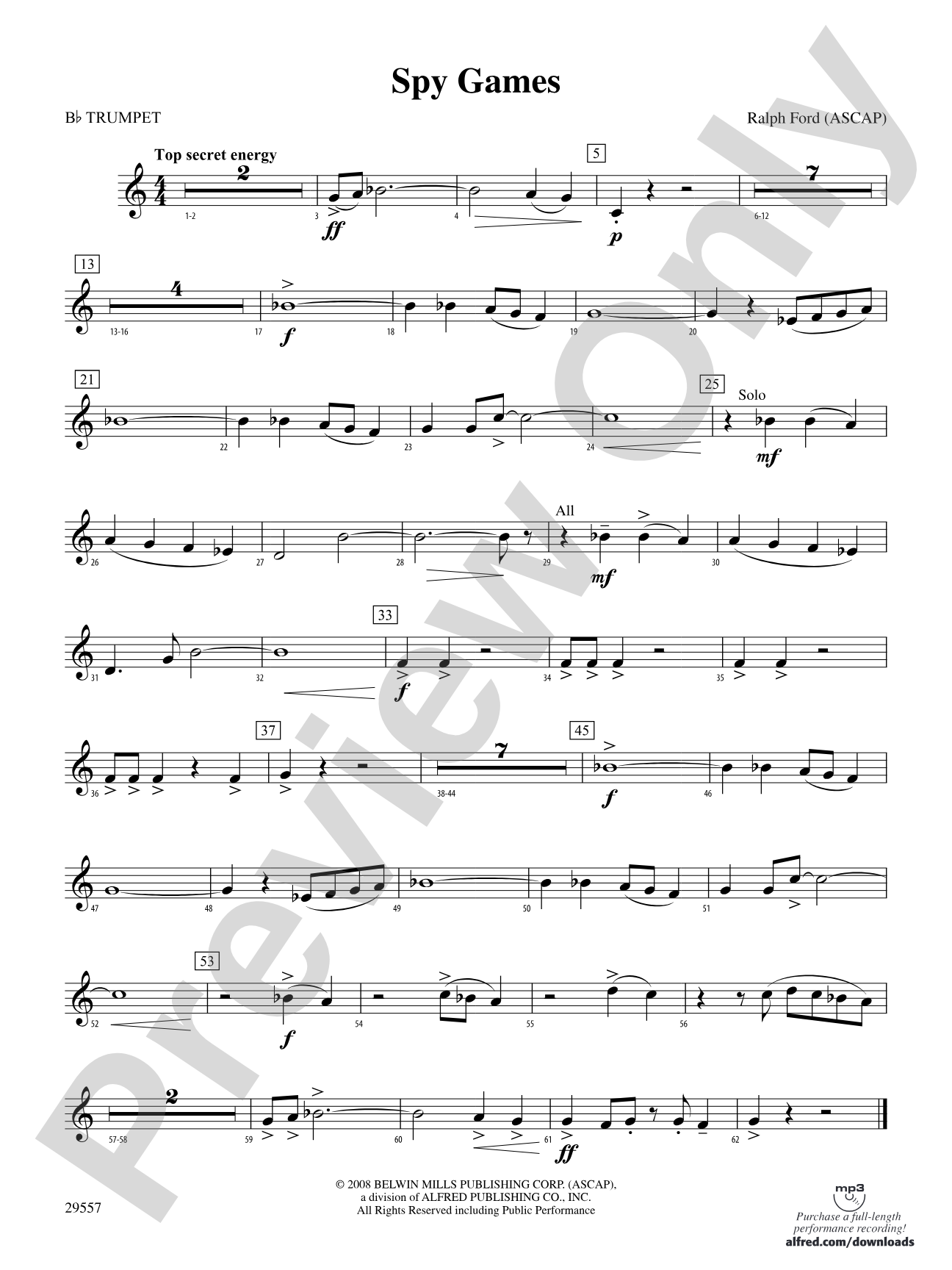 Spy Games: 1st B-flat Trumpet