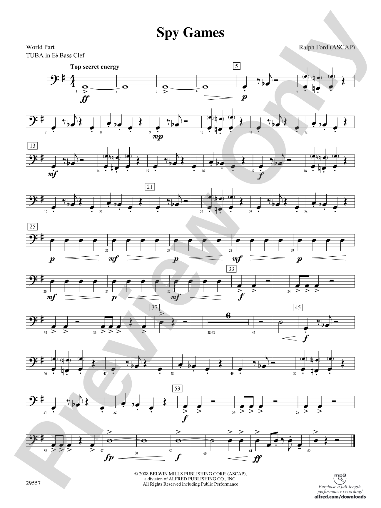 Spy Games: (wp) E-flat Tuba B.C.