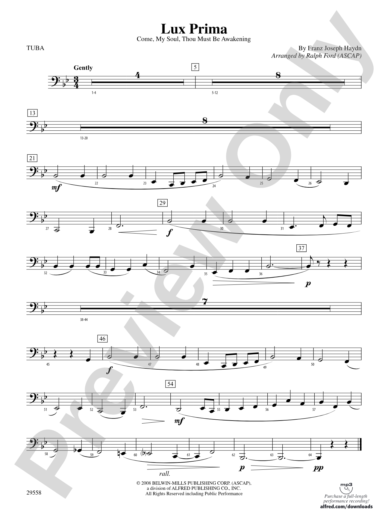 Lux Prima (Come, My Soul, Thou Must Be Awakening): Tuba